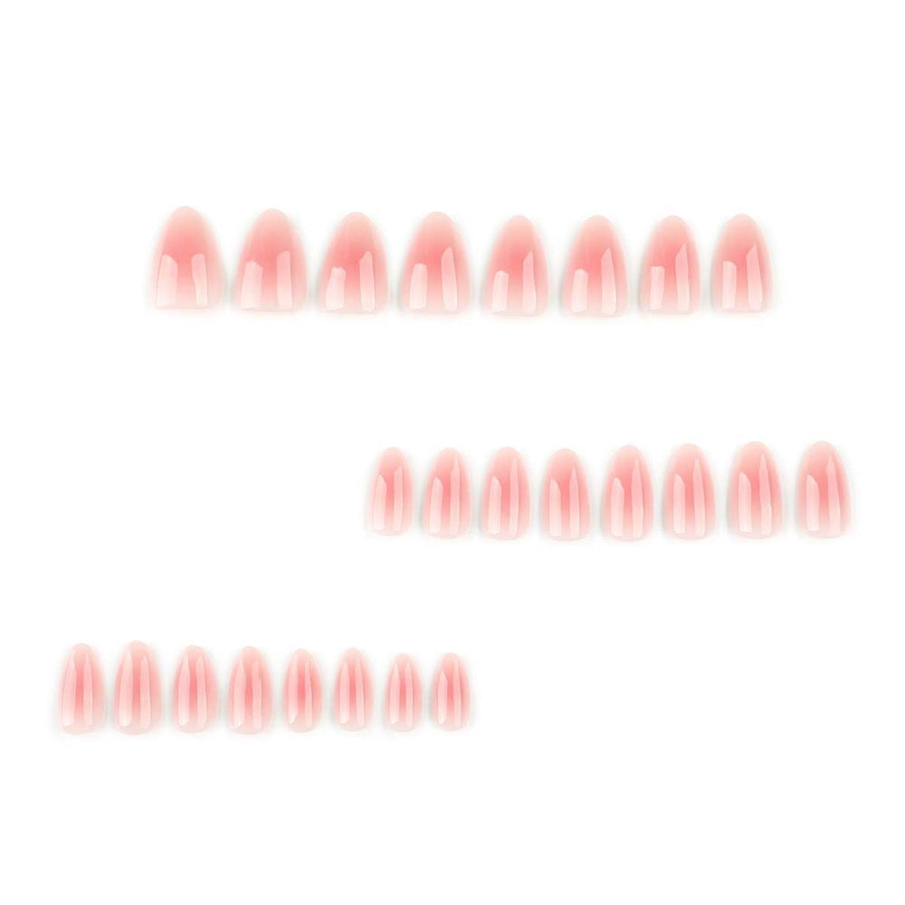 HPYFOI Pink Aura nails on hand with glossy finish for chic daily wear.