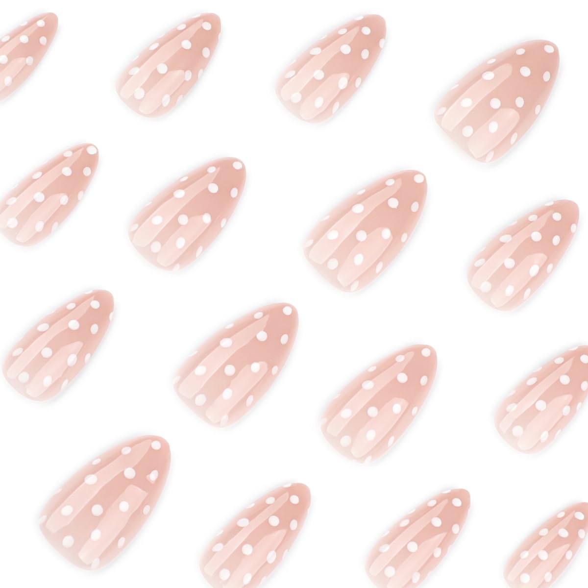 HPYFOI polka dot nails with a glossy finish for vibrant shine