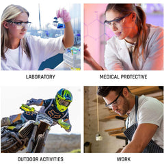 HPYNPES safety glasses with adjustable temples for a comfortable fit on all face sizes