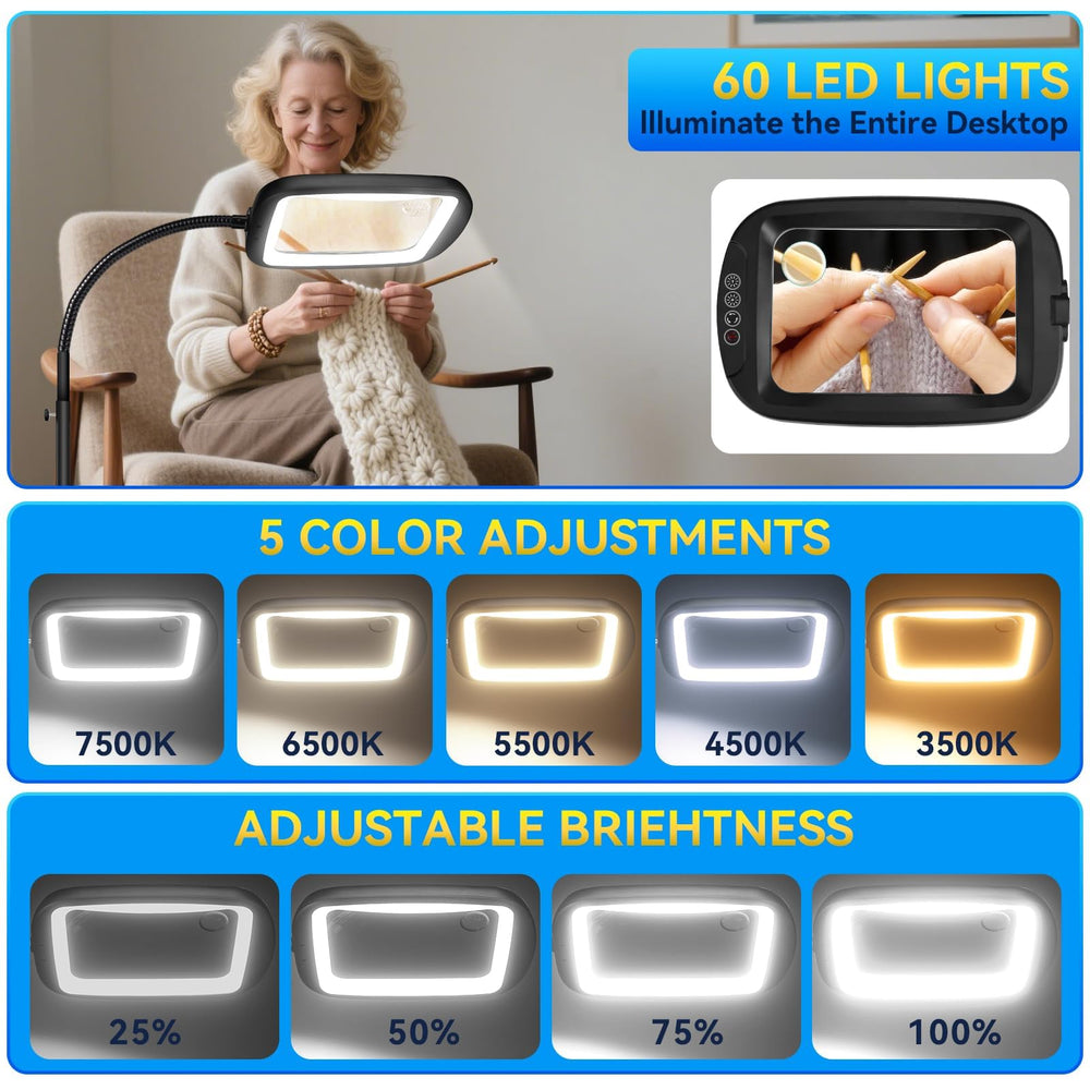 HQGZQL five color modes for optimized lighting during crafts and reading.