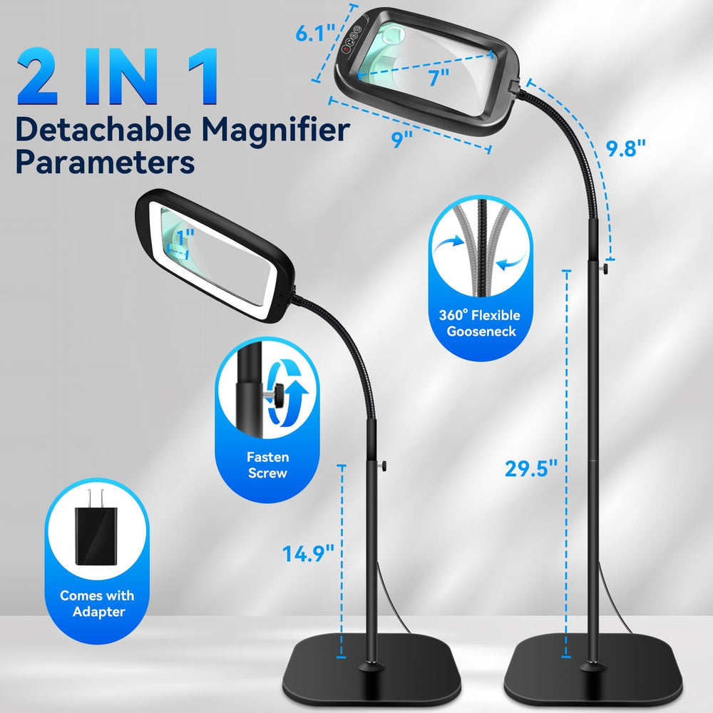 HQGZQL gooseneck extends 9.5 inches for flexible positioning.