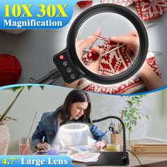 HQGZQL magnifier light head with on-button for easy control during tasks.