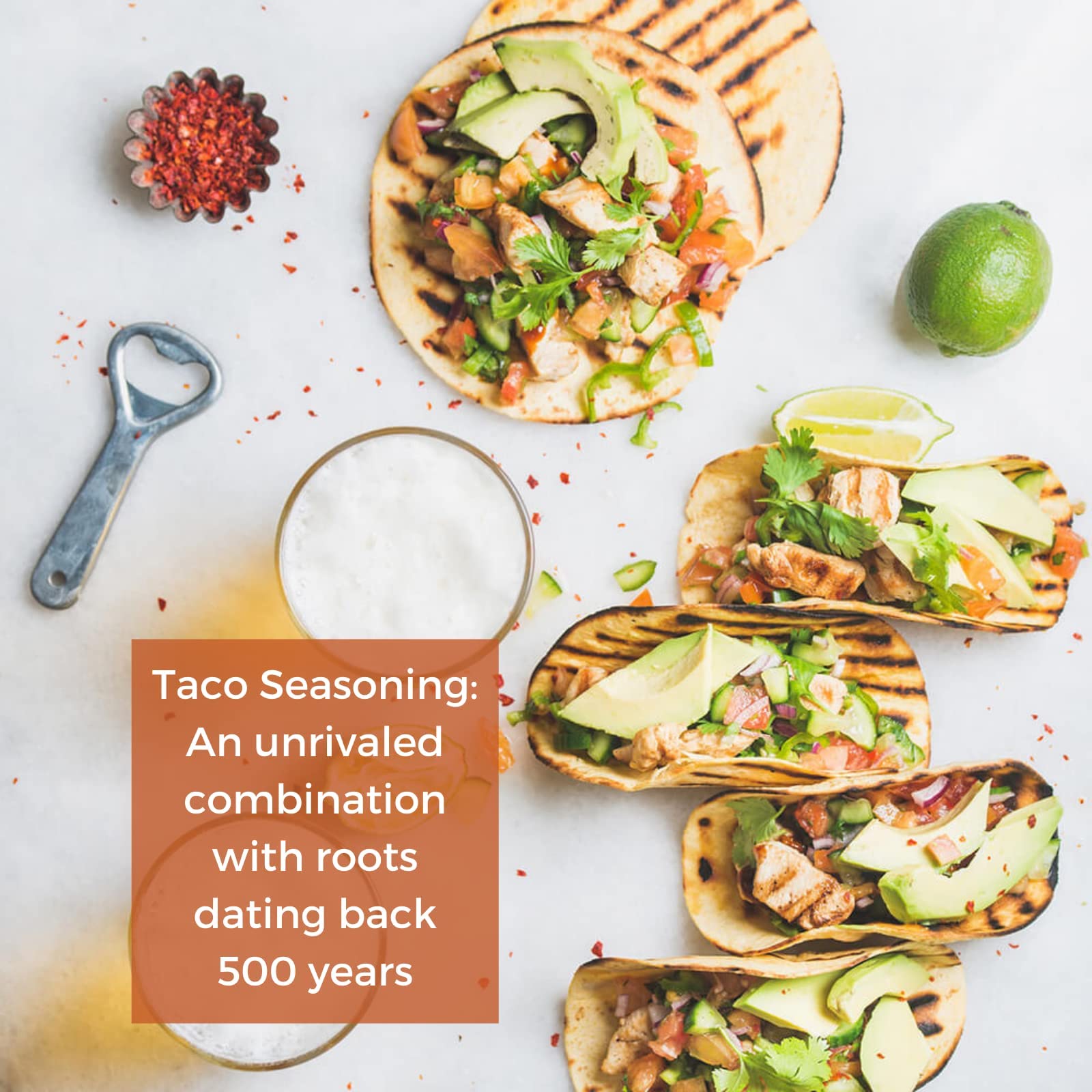 HQO Organic Taco Seasoning fajitas-burritos serving evokes flexible menu options