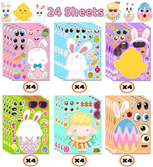 HSHFAMIIY Easter stickers bunny designs for kids' decorations and activities.
