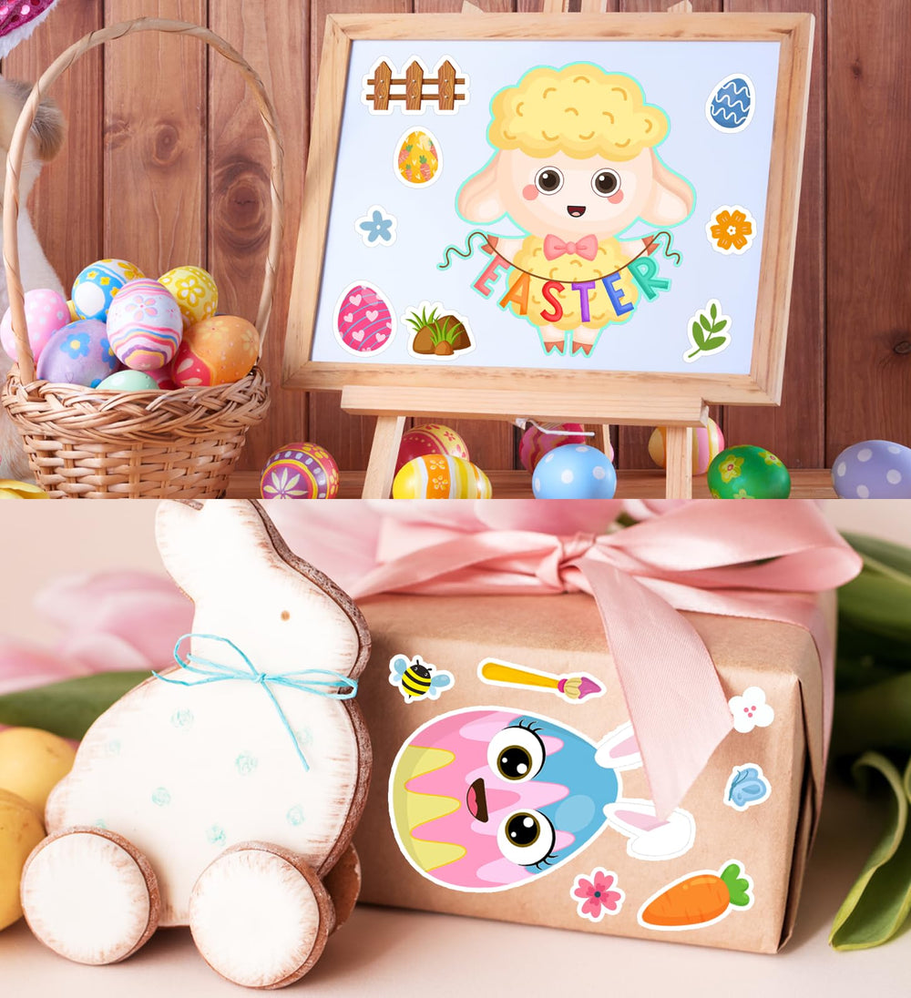 HSHFAMIIY Easter stickers carrot and flower elements.