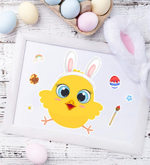HSHFAMIIY Easter stickers egg designs for creative projects.