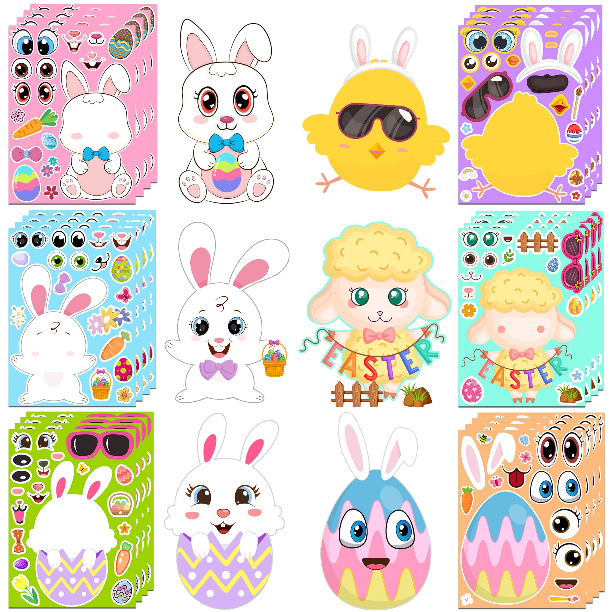 HSHFAMIIY Easter stickers easy to peel for kids crafts.
