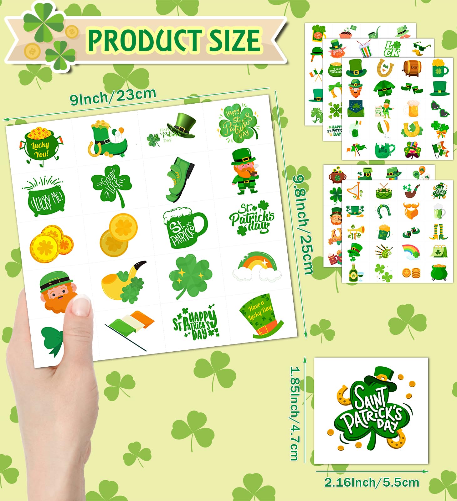 HSHFAMIIY St Patrick's pot of gold tattoo design for photo booth moments.