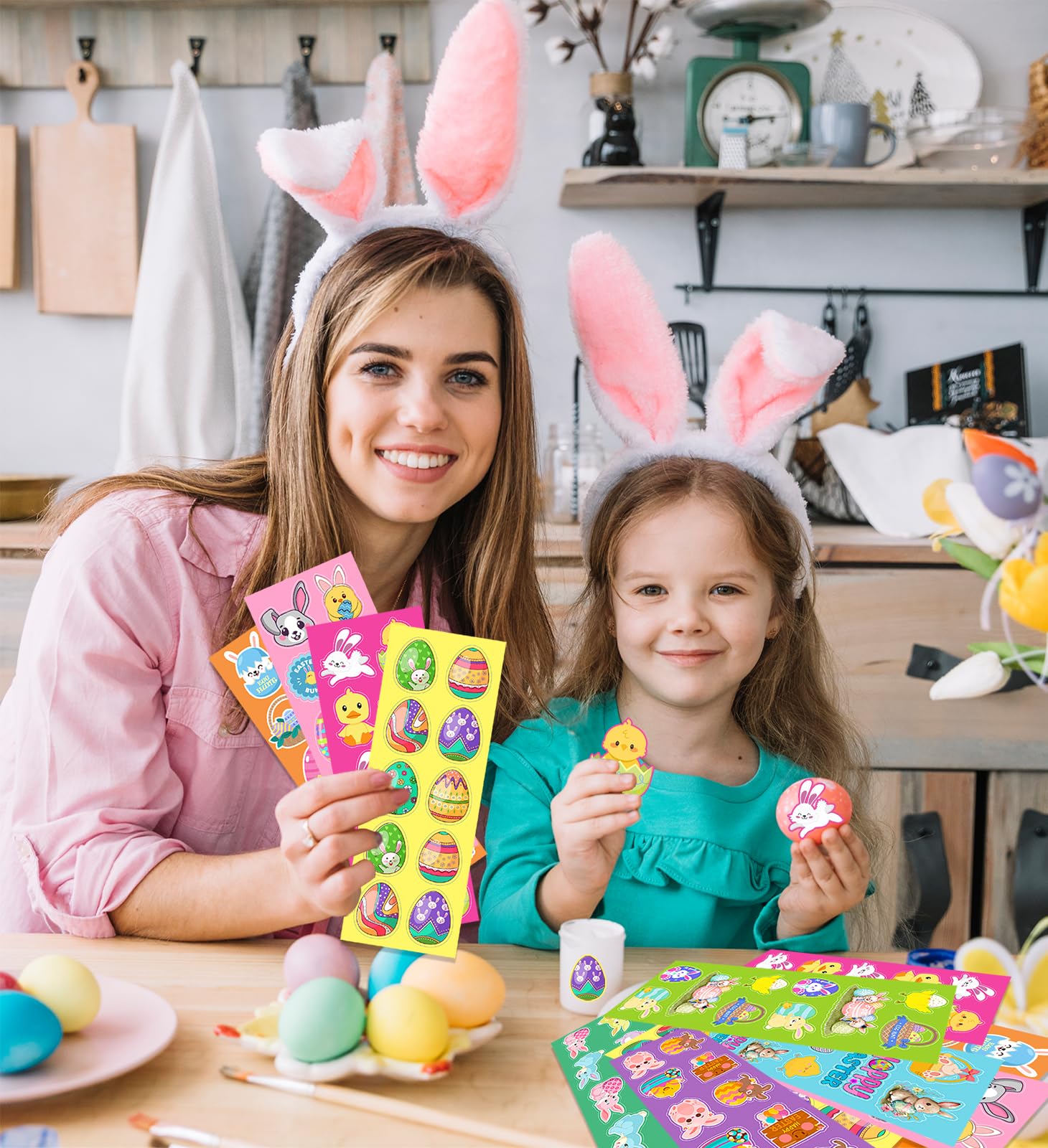 HSHFAMIIY Kids crafts activity kit with Easter sticker designs