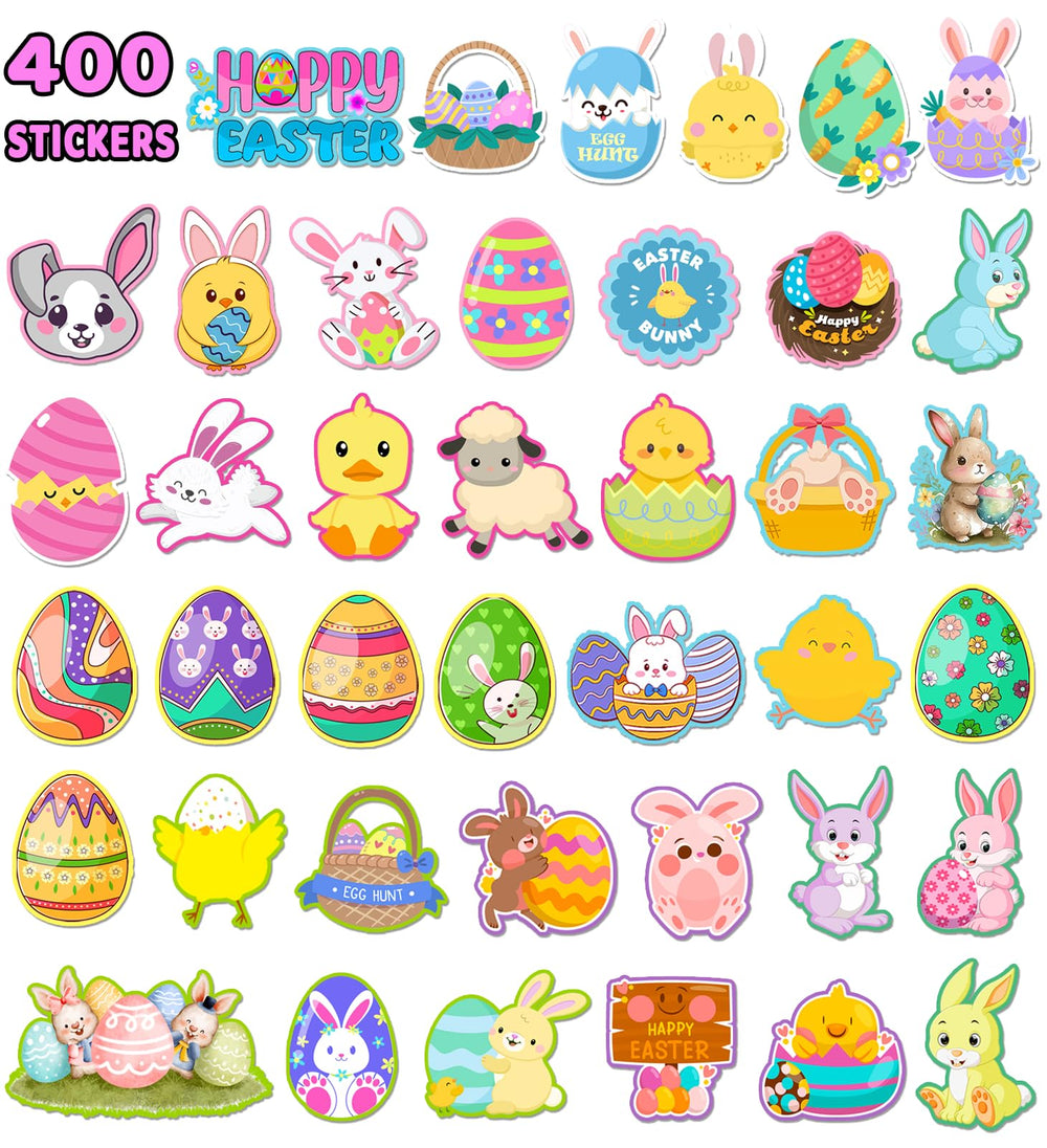 HSHFAMIIY Easter stickers with removable adhesive for easy reuse