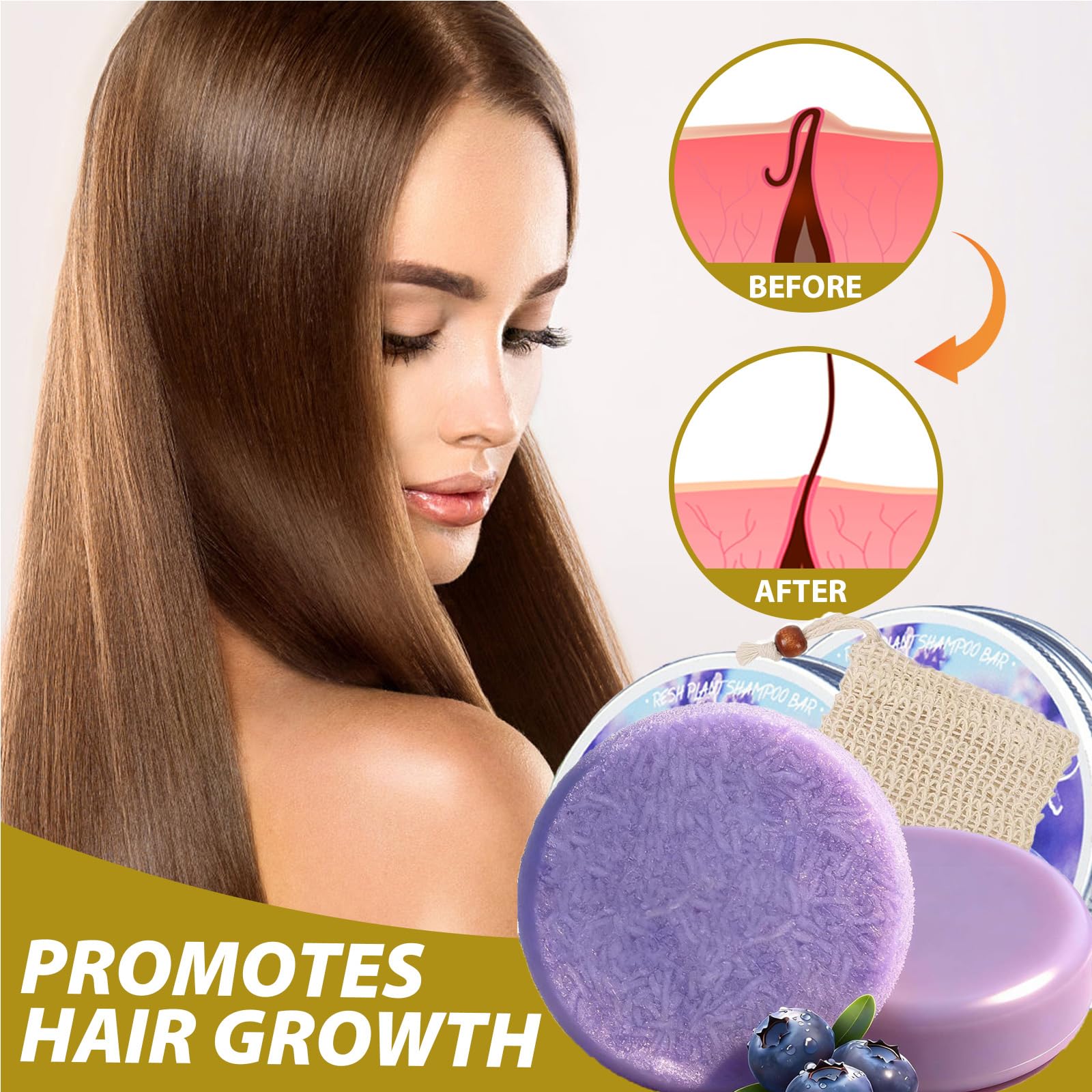 Htcpuo Blueberry Fields conditioner bar close-up for soft strands
