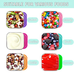 HTEVW leakproof silicone lids in bright colors, easy to snap on.