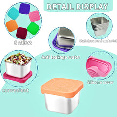 HTEVW stackable snack containers, space-saving design for school bags.