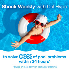 HTH 52036R dissolving action highlighting fast effectiveness for clear water.