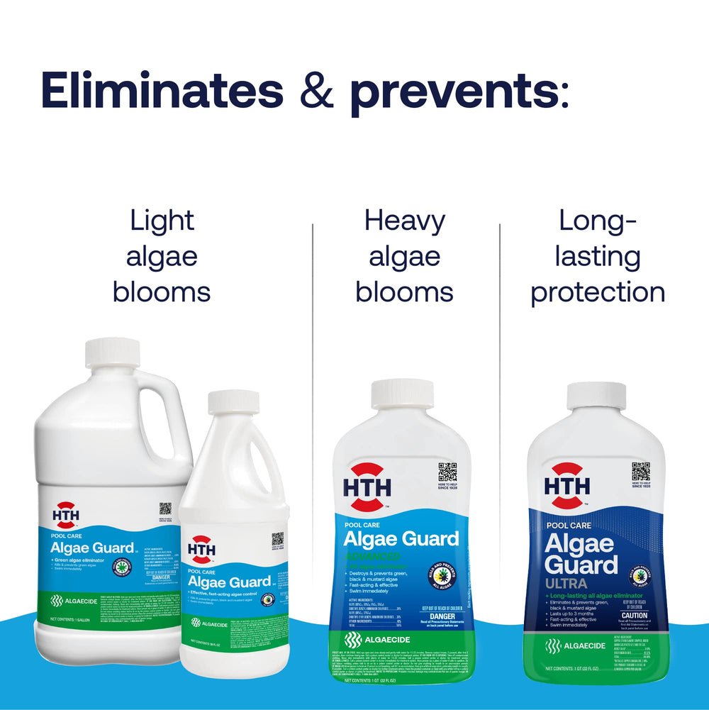 HTH Algae Guard Advanced combats mustard algae for clarity.