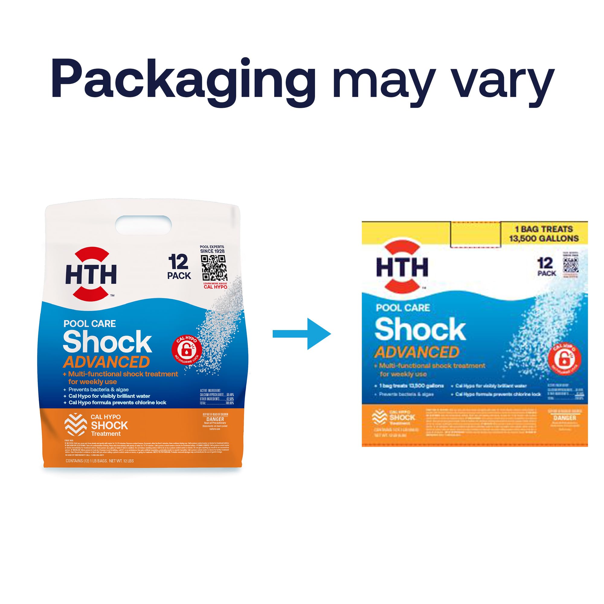HTH Shock Advanced CYA-free sanitizing option keeps chlorine levels stable.