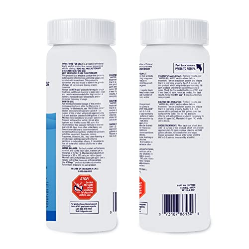 HTH Spa Clear Chlorinating Sanitizer action scene shows quick-dissolving granules in water.