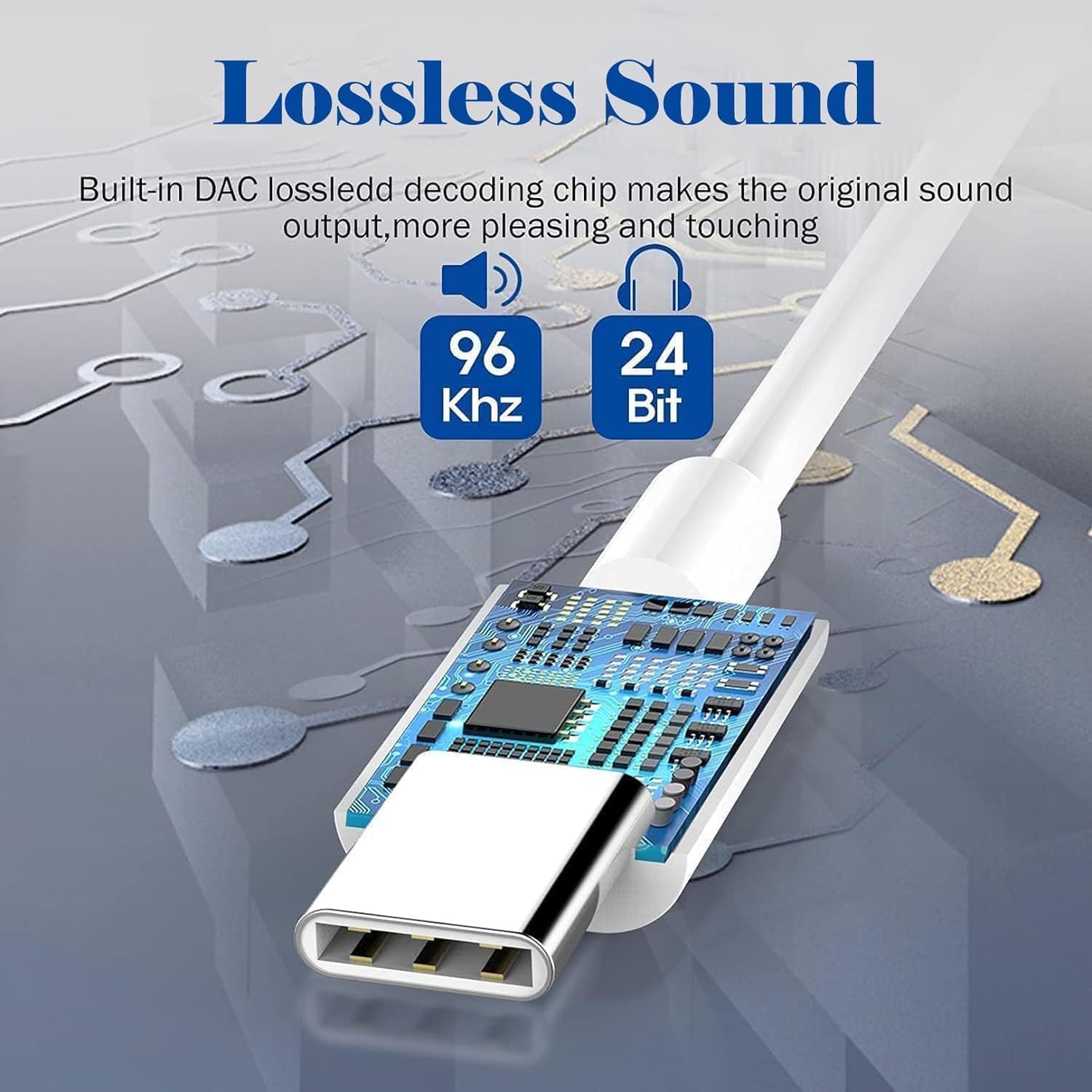 Htrenc USB C to 3.5mm adapter includes a built-in DAC chip for clearer audio.