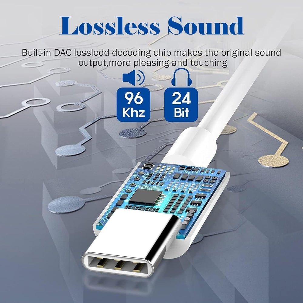 Htrenc USB C to 3.5mm adapter includes a built-in DAC chip for clearer audio.
