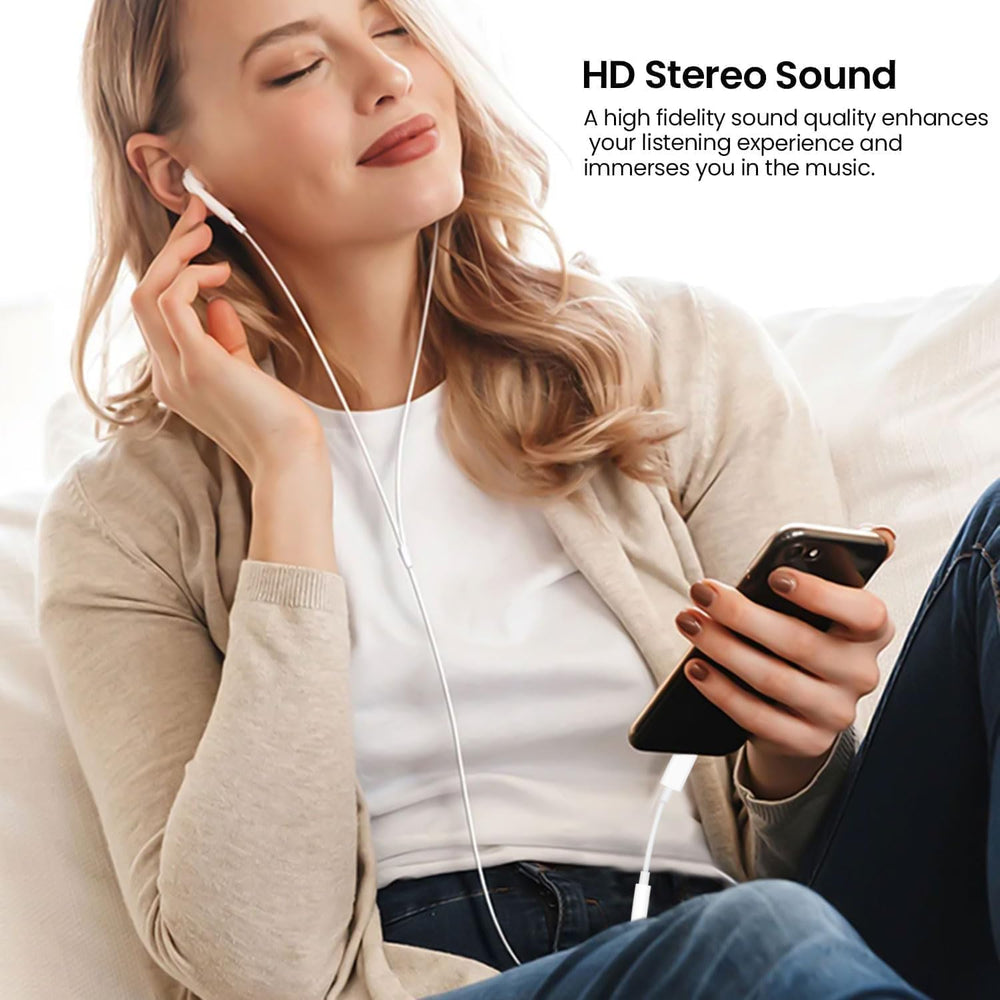 Htrenc USB C to 3.5mm adapter in use connects USB-C devices to headphones smoothly.