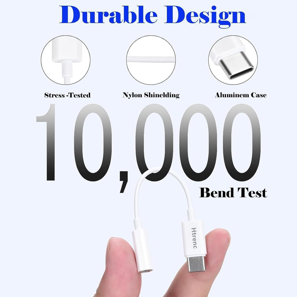 Htrenc USB C to 3.5mm adapter packaging ready for purchase or gifting.