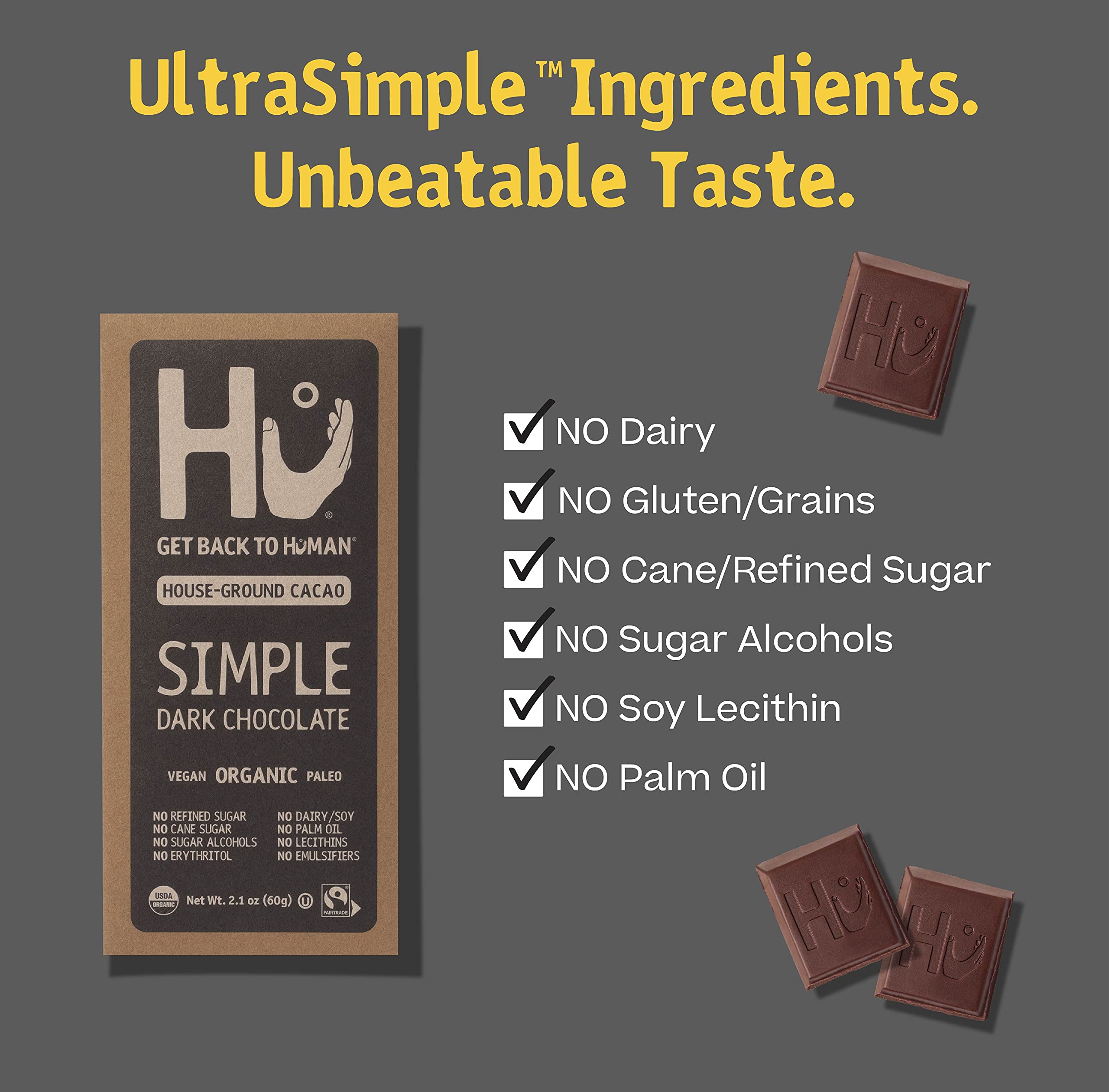 Hu Chocolate Bars dark-chocolate-close-up reveals rich texture and color