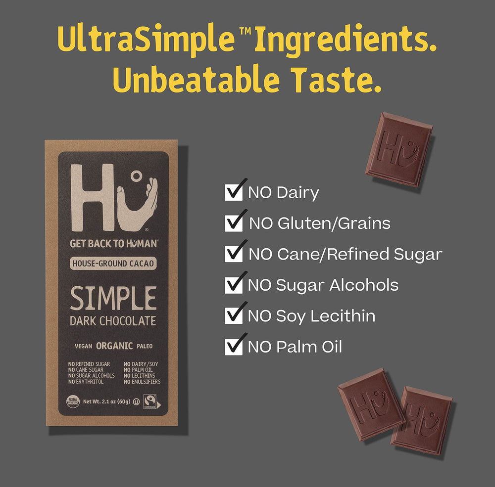 Hu Chocolate Bars dark-chocolate-close-up reveals rich texture and color
