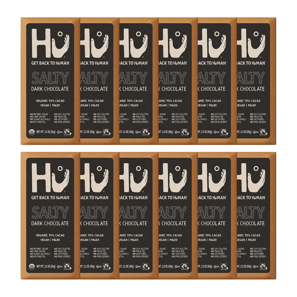 Hu salted chocolate pack showing savory bite and clean ingredients