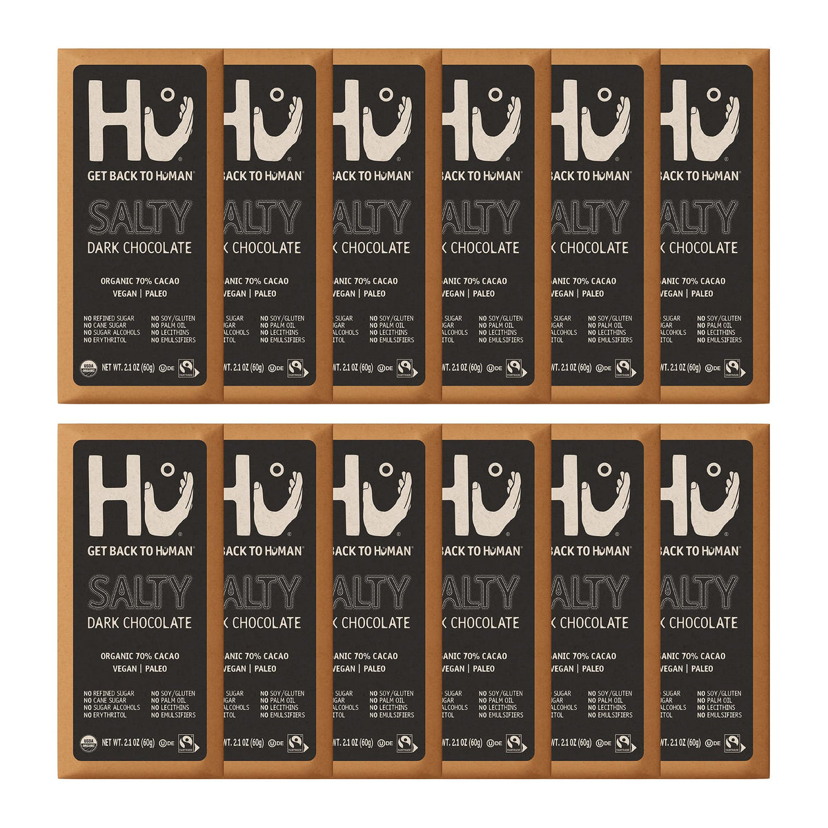 Hu salted chocolate pack showing savory bite and clean ingredients