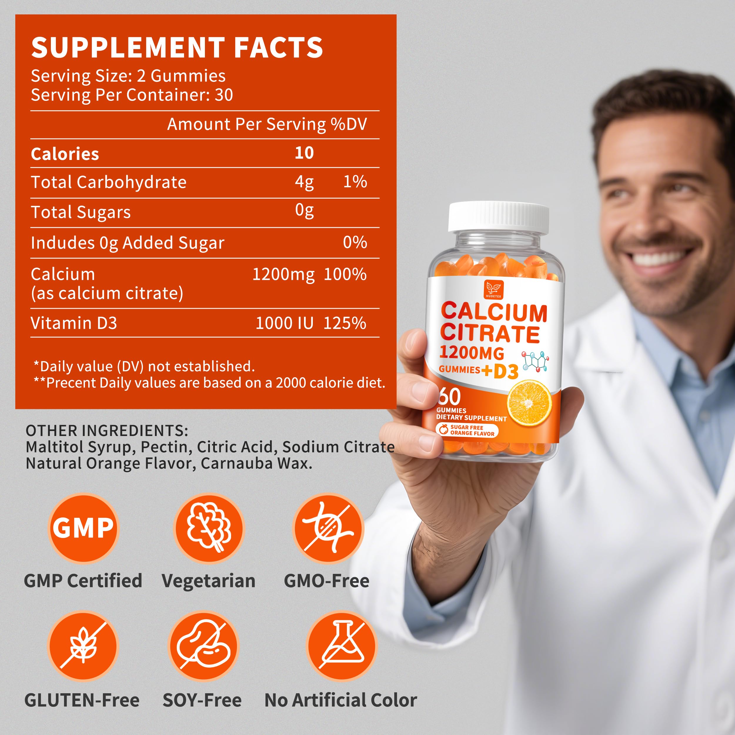 Hudetex calcium citrate supports bone and tooth structure with easy-to-digest formula