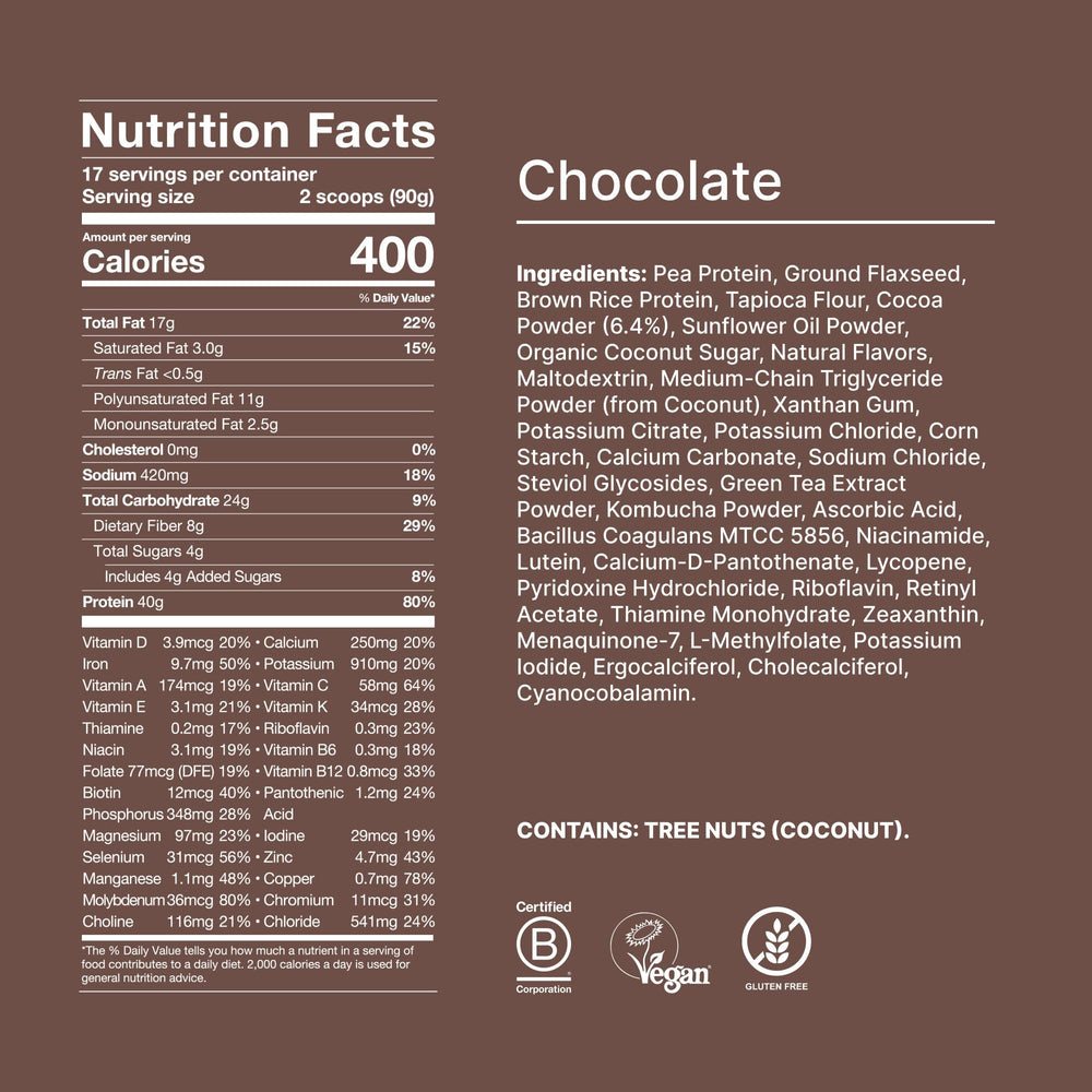 Huel Black Edition Chocolate scoop pouring powder for quick mix