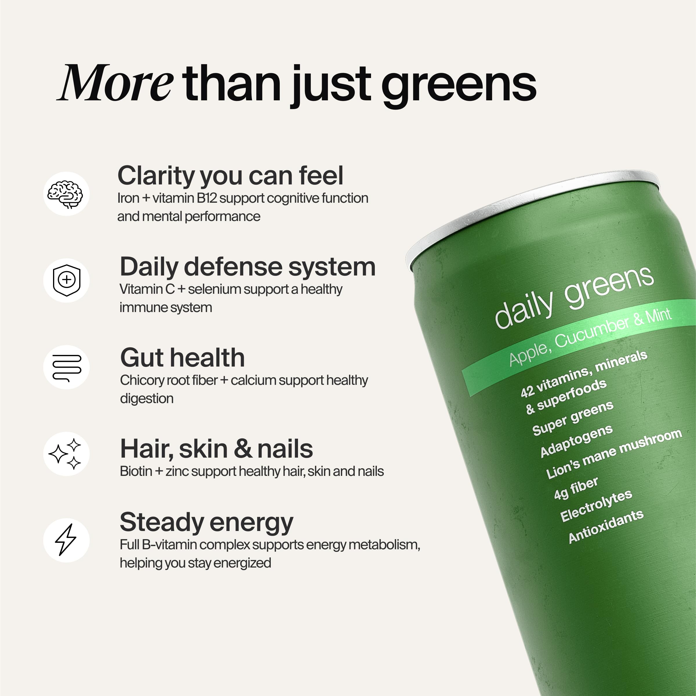 Huel Daily Greens 12-pack front view ready for busy shoppers.