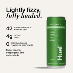 Pouring Huel Daily Greens into a glass reveals its fruity greens flavor.