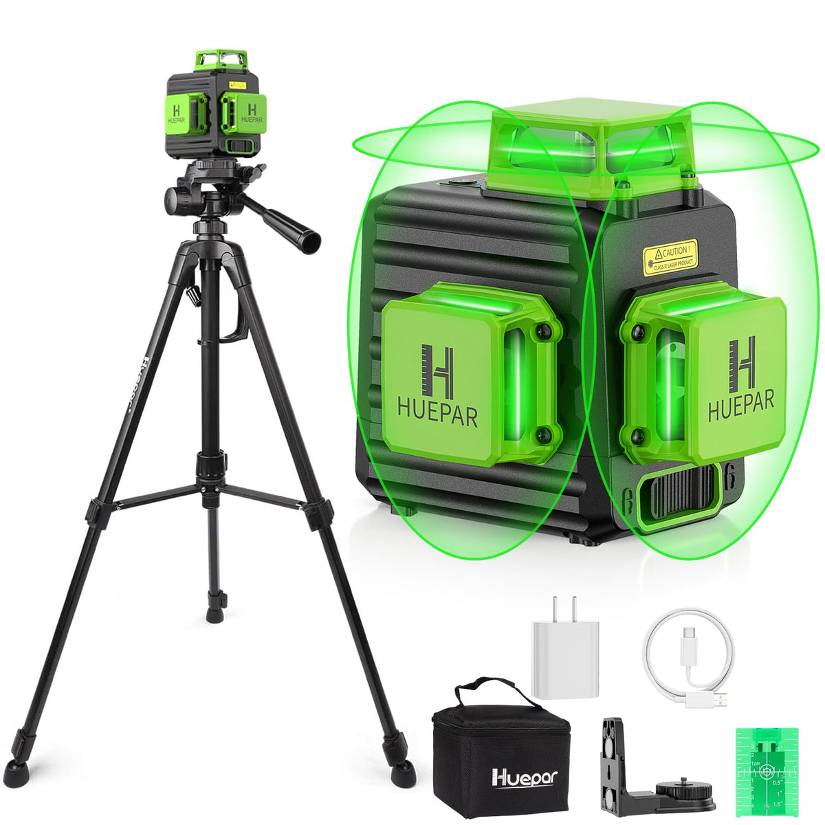 Huepar 360° laser level display for precise room layout