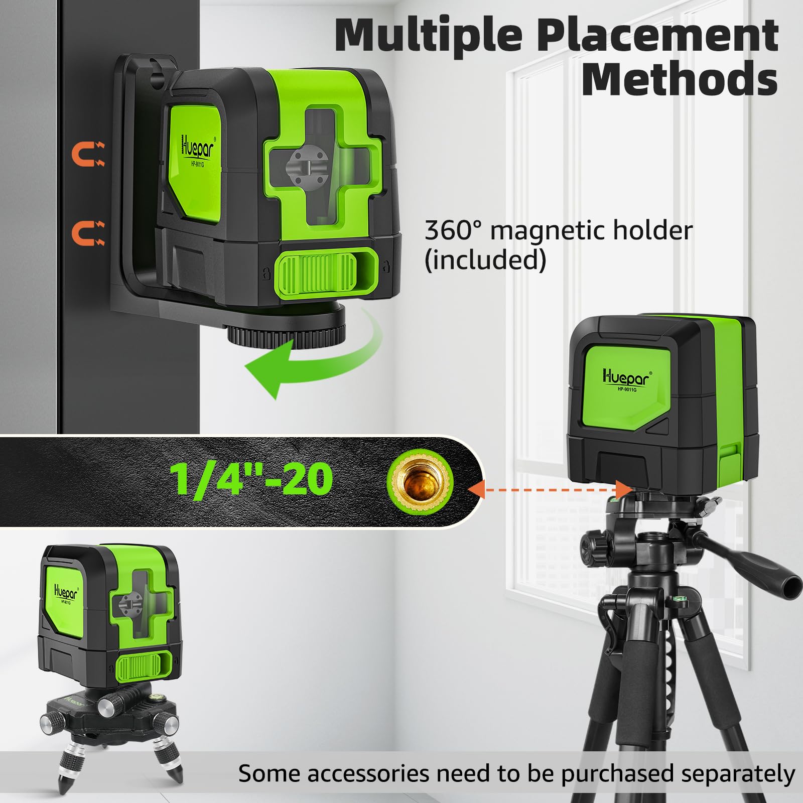 Huepar M-9011G battery compartment shows simple power options for long sessions
