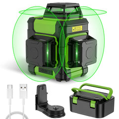 Huepar laser level 360 self-leveling beams enable rapid room alignment.