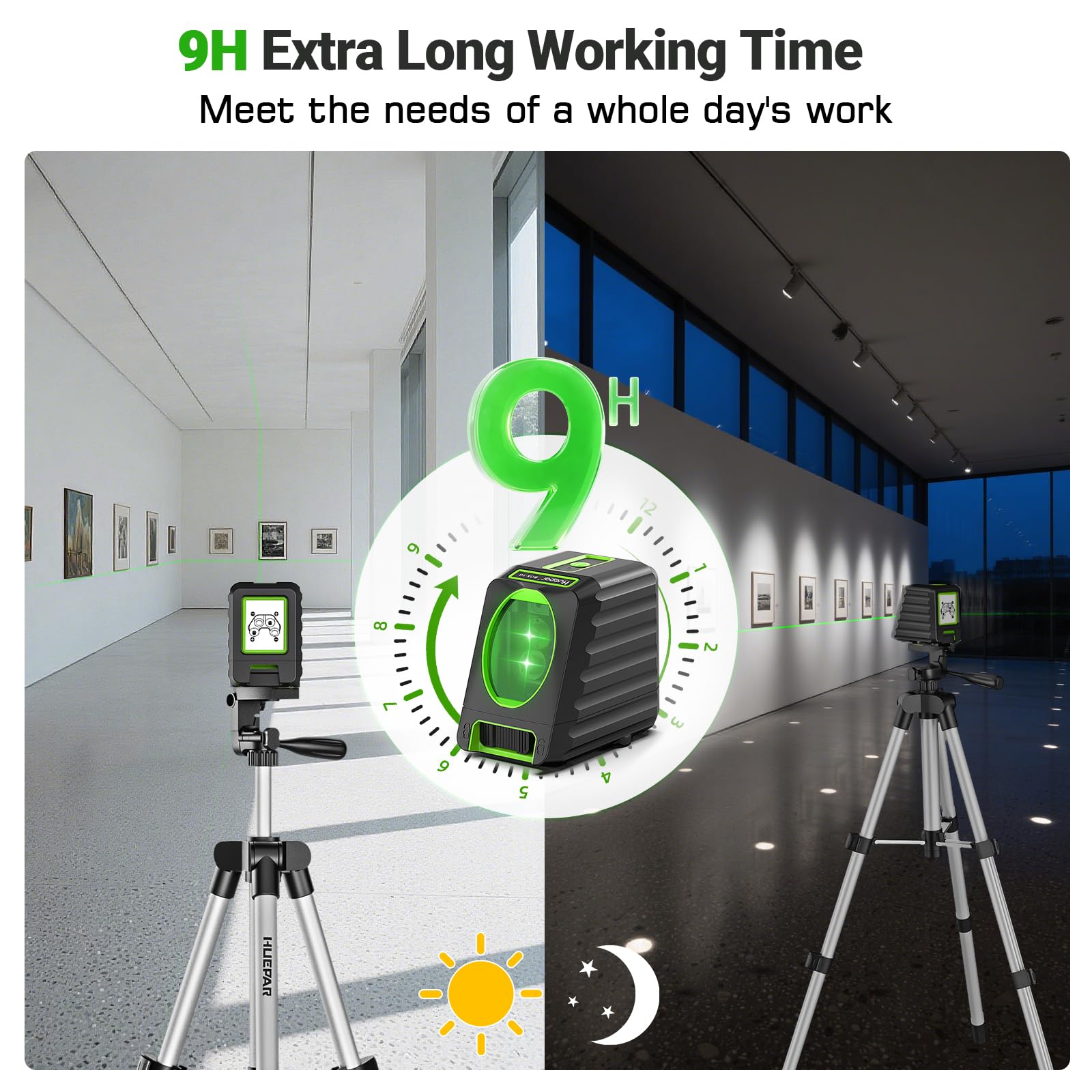Huepar laser level in manual mode with pendulum locked
