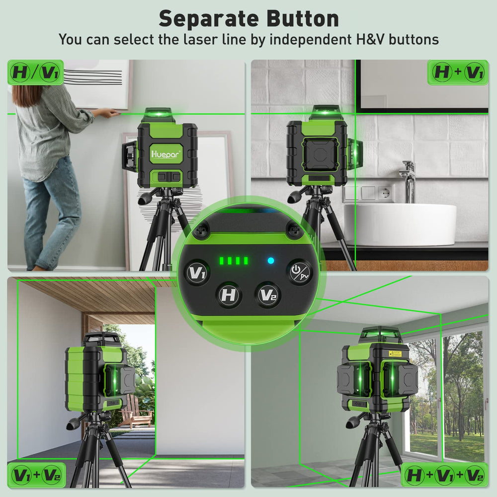 Huepar laser level pulse mode extends outdoor range for layouts.