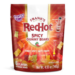Two-pack HUER Frank’s RedHot gummies perfect for sharing.