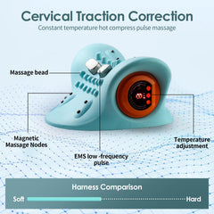 Hugterra ergonomic cervical traction design supporting the neck curve during gentle stretches