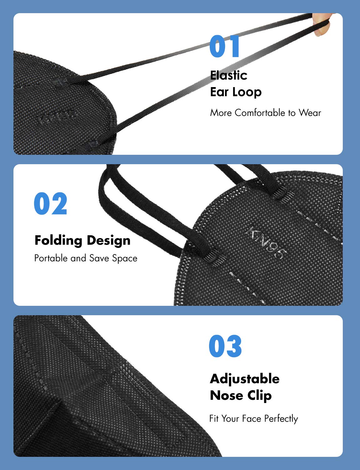 HUHETA mask worn view demonstrates breathable comfort for extended wear