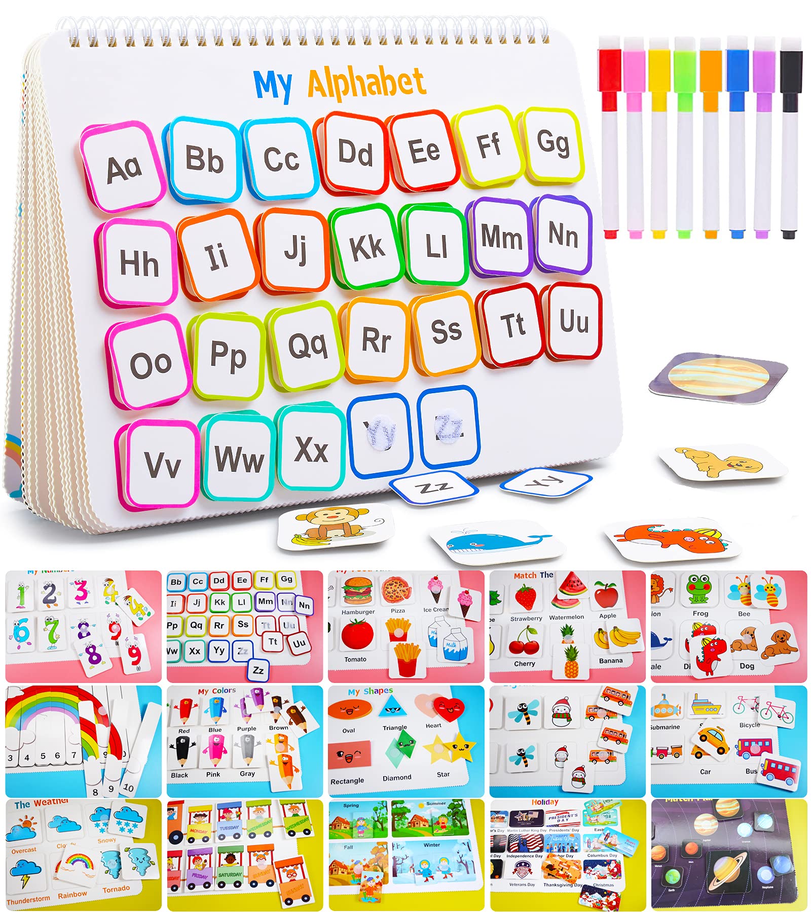 Huijing Montessori Busy Book cover promotes tactile early learning for toddlers