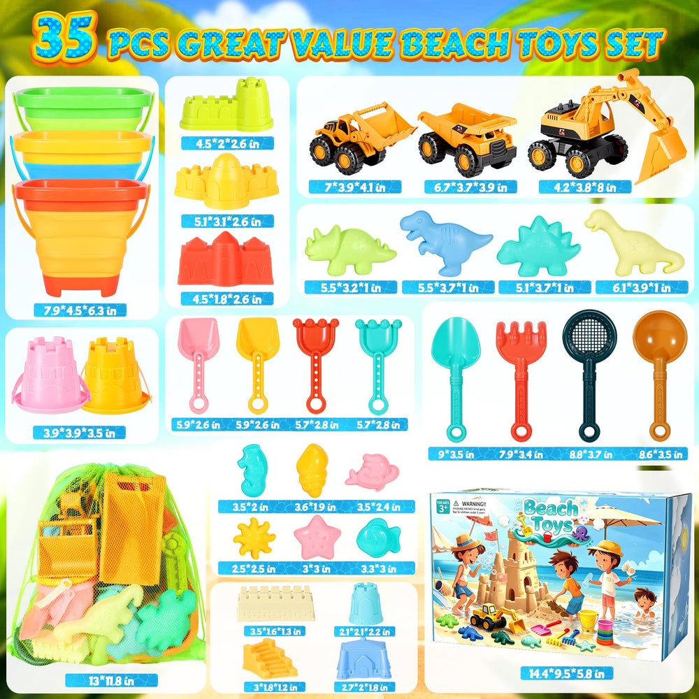 HUITEM collapsible sand buckets facilitate easy packing and quick drying.