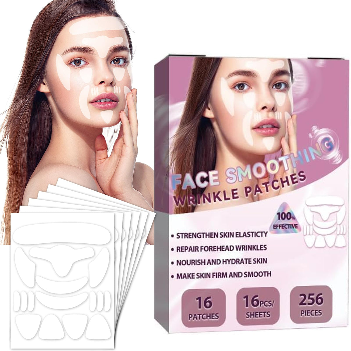 HULEIWA forehead patches smooth wrinkles overnight for a refreshed morning look.