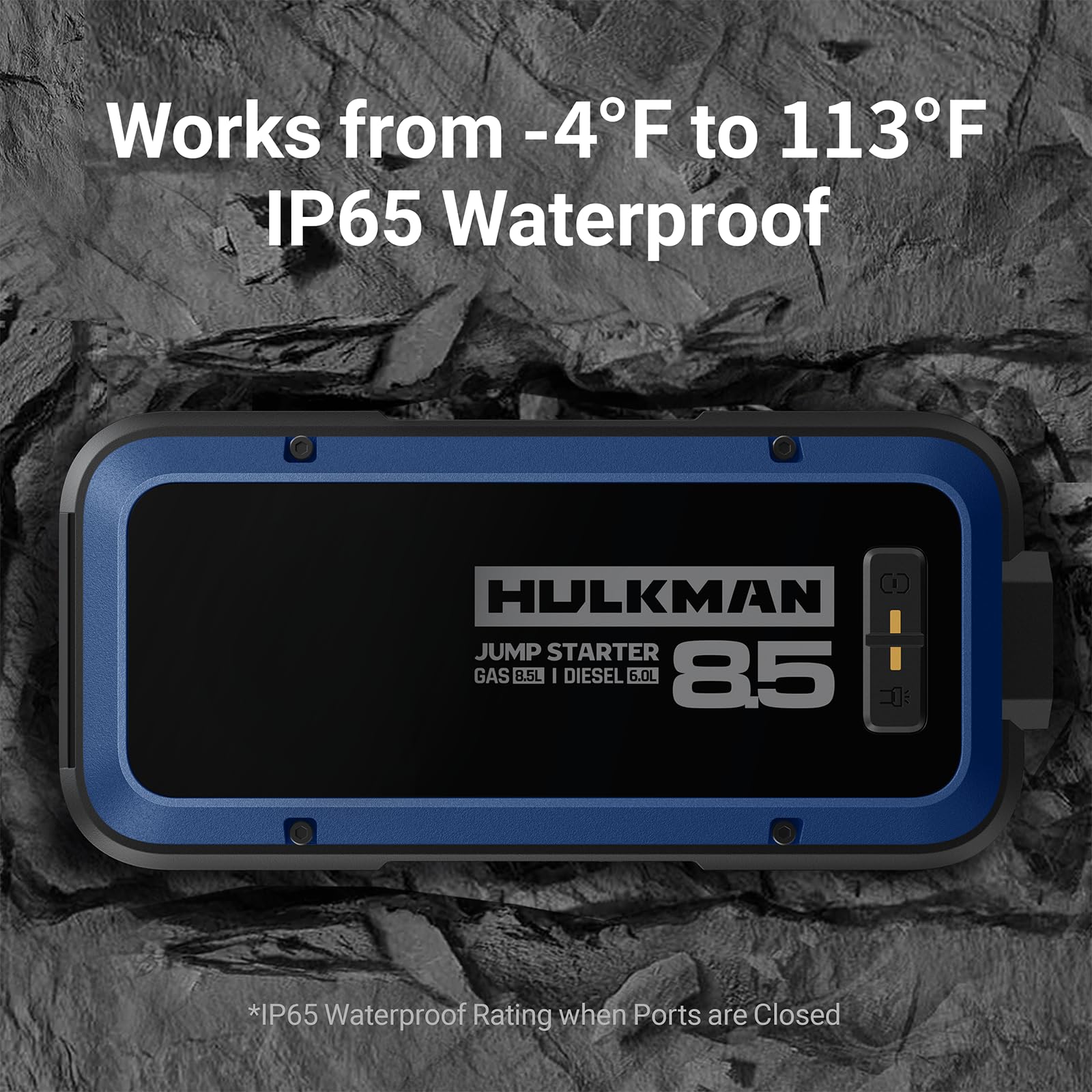 Hulkman Alpha85 built-in LED flashlight offers five modes for emergencies.