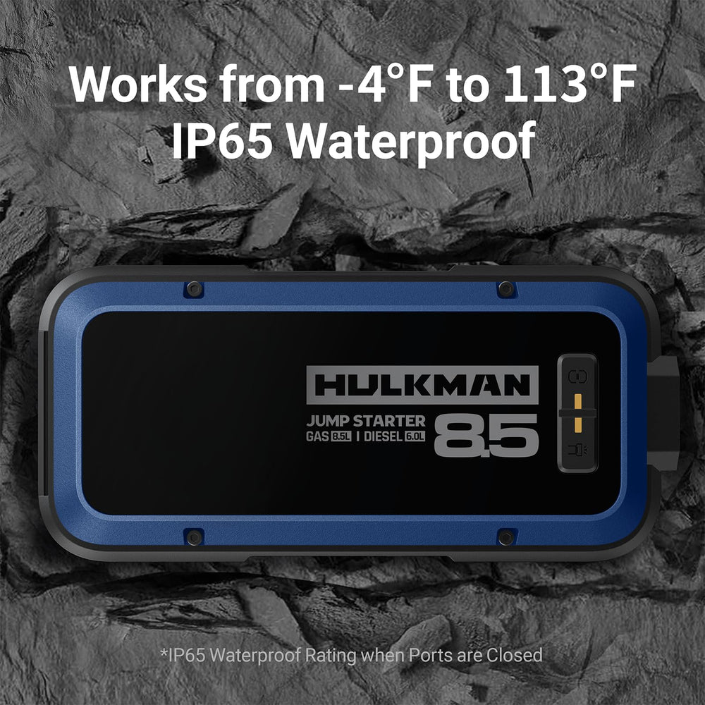 Hulkman Alpha85 built-in LED flashlight offers five modes for emergencies.