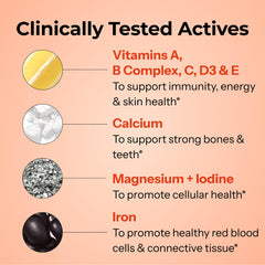 Hum Base Control ingredients panel includes iron and B vitamins