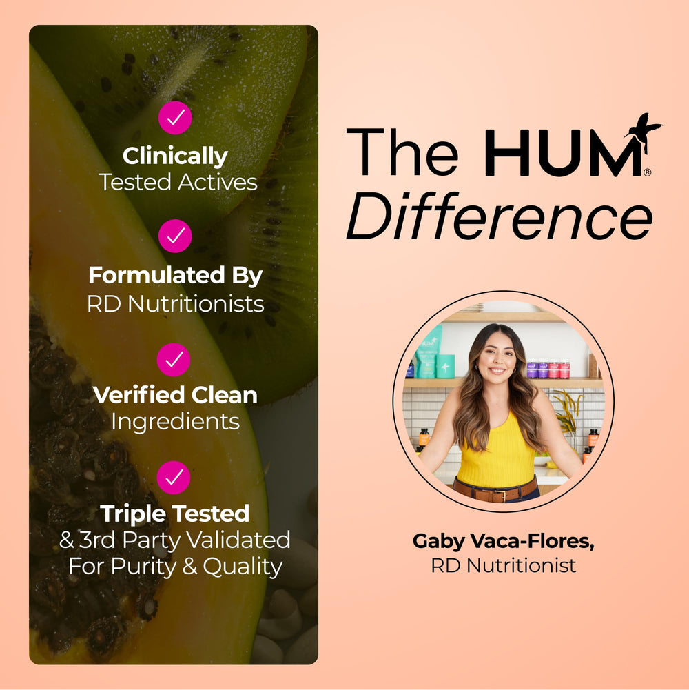 Hum Base Control packaging emphasizes non-GMO and safety