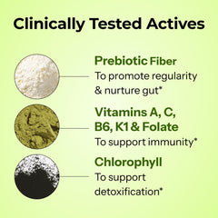 Hum Celery Juice Fiber Gummies packaging highlights prebiotic FOS for gut health.