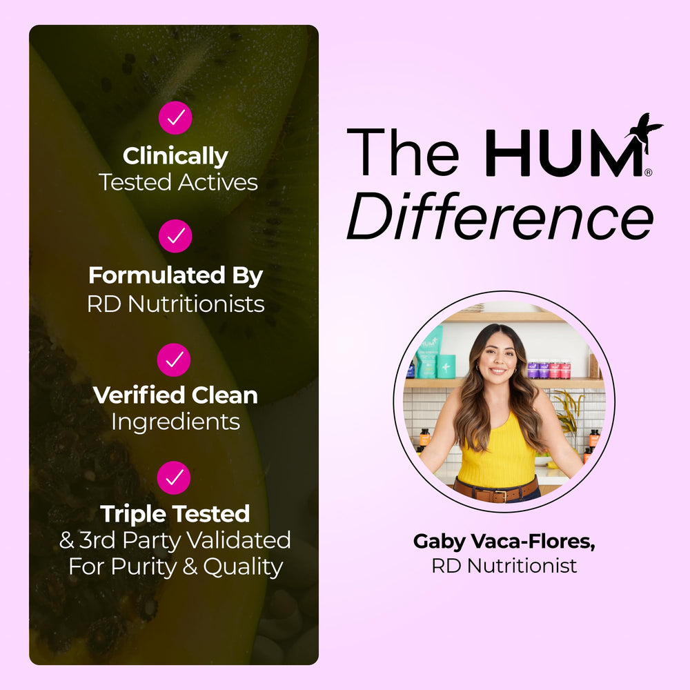 Clean-label certification badge for HUM products.
